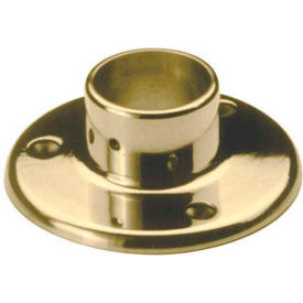 Flange, Floor, for 1.5" Tubing, Polished Brass
