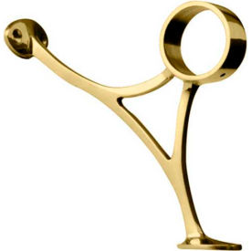 Combination Bracket for 2" Tubing, Polished Brass