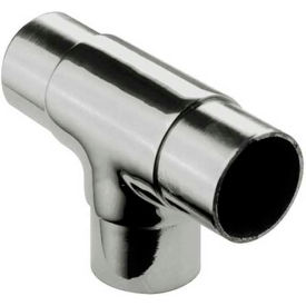 Flush Tee Fitting, for 1.5" Tubing, Polished Stainless Steel