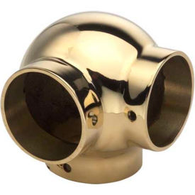 Ball Elbow, Side Outlet, for 1.5" Tubing, Polished Brass