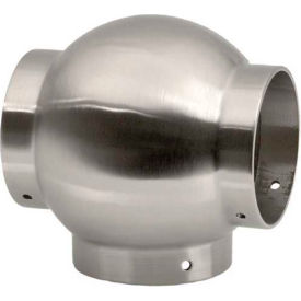 Ball Tee for 1.5" Tubing, Satin Stainless Steel