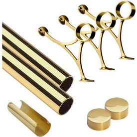 8' Foot Rail Kit, 2" Tube, Polished Brass