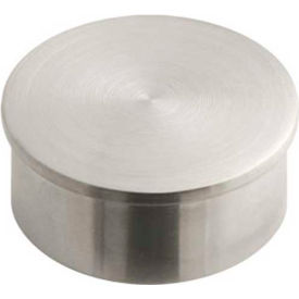 End Cap, Flush, for 1.5" Tubing, Satin Stainless Steel