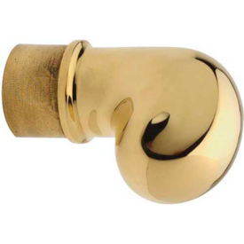 Scroll Finial, for 1.5" Tubing, Polished Brass