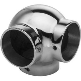 Ball Elbow, Side Outlet for 2" Tubing, Polished Stainless Steel