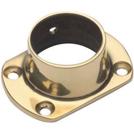 Flange, Wall, Cut for 1.5" Tubing, Polished Brass