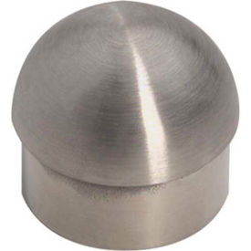 Half Ball End Cap, for 1.5" Tubing, Satin Stainless Steel