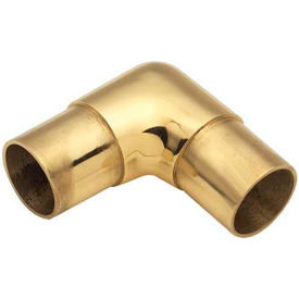 Flush Elbow Fitting for 1.5" Tubing, Polished Brass