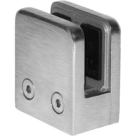 Satin Stainless Steel Flat Back Glass Clip For 1/2" Glass