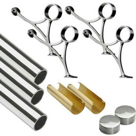 12' Foot Rail Kit, 2" Tube, Polished Stainless Steel