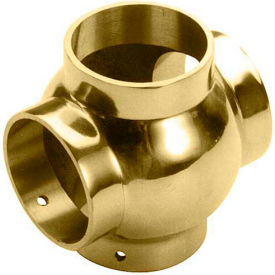 Ball Cross for 1.5" Tubing, Polished Brass