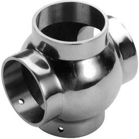 Ball Cross for 2" Tubing, Polished Stainless Steel