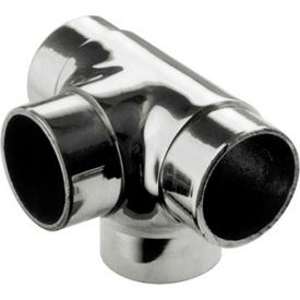Flush Tee Fitting, Side Outlet, for 2" Tubing, Polished Stainless Steel