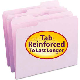 File Folders, 1/3 Cut, Reinforced Top Tab, Letter Size, Lavender Color, 100/Box
