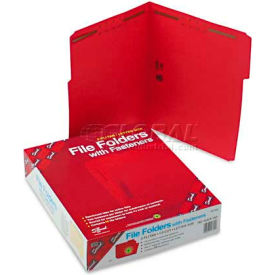 Folders, Two Fasteners, 1/3 Cut Assorted, Top Tab, Letter, Red, 50/Box