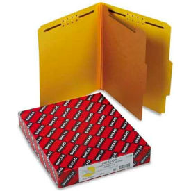 Pressboard Classification Folders, Letter, Four-Section, Yellow, 10/Box