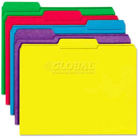 File Folders, 1/3 Cut Double-Ply Top Tab, Letter, Assorted Colors, 100/Box