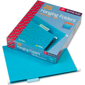 Hanging File Folders, 1/5 Tab, 11 Point Stock, Letter Size, Teal Color, Pack of 25