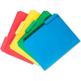 Waterproof Poly File Folders, 1/3 Cut Top Tab, Letter, Assorted, 24/Box