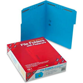 Folders, Two Fasteners, 1/3 Cut Assorted Top Tab, Letter, Blue, 50/Box