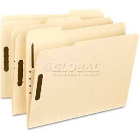 Folder, Two Fasteners, 1/3 Cut Assorted, Top Tab, Letter Size, Manila, 50/Box