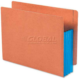 3-1/2" Accordion Expansion File Pockets, Straight Tab, Letter, Blue, 10/Box