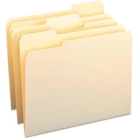 File Folders, 1/3 Cut Assorted, One-Ply Top Tab, Letter, Manila, 100/Box