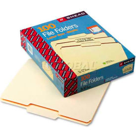 File Folders, 1/3 Cut Second Position, One-Ply Top Tab, Letter, Manila, 100/Box