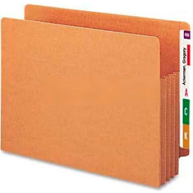3-1/2" Accordion Expansion File TUFF Pockets, Straight Tab, Ltr, Redrope, 10/Box