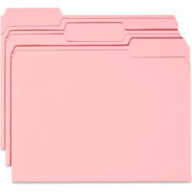 File Folders, 1/3 Cut Top Tab, Letter, Pink, 100/Box