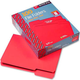 File Folders, 1/3 Cut Top Tab, Letter Size, Red Color, 100/Box