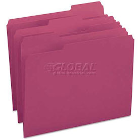 File Folders, 1/3 Cut Top Tab, Letter Size, Maroon Color, 100 Folders/Box