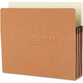 3-1/2" Accordion Expansion Pocket, Straight Tab, Letter, Manila/Redrope, 25/Box