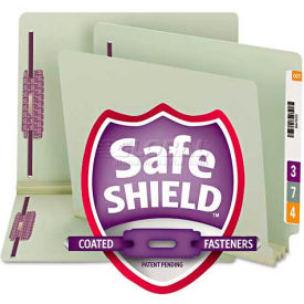 3" Expansion Folder, Two Fasteners, End Tab, Letter Size, Gray Green Color, 25/Box