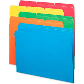 File Folders, 1/3 Cut Top Tab, Letter, Bright Assorted Colors, 100/Box