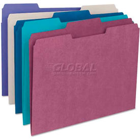 File Folders, 1/3 Cut Top Tab, Letter, Deep Assorted Colors, 100/Box