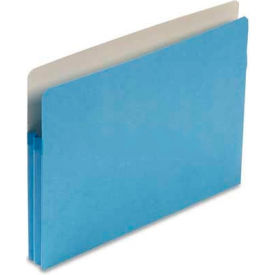 1-3/4" Accordion Expansion Colored File Pocket, Straight Tab, Letter, Blue