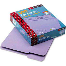 File Folders, 1/3 Cut Top Tab, Letter Size, Lavender Color, 100/Box