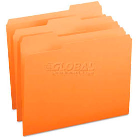 File Folders, 1/3 Cut Top Tab, Letter, Orange, 100/Box