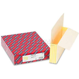 3-1/2" Accordion Expansion End Tab File Pockets w/Tyvek, Letter, Manila, 10/Box