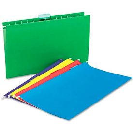 Hanging File Folders, 1/5 Tab, 11 Point, Legal, Assorted Colors, 25/Box