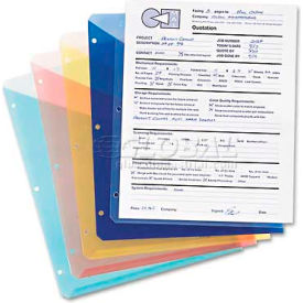 Slash Pocket Jackets, Letter, Poly, Blue/Clear/Green/Red/Yellow, 5/Pack