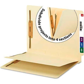 Manila End Tab Classification Folder, 1 divider, Straight Cut Tab, 50/BX