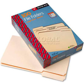 1/3 Cut Assorted Position File Folders, One-Ply Top Tab, Legal Size, Manila, 100/Box