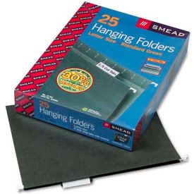 Hanging Folders, 1/5 Tab, 11 Point Stock, Letter, Green, 25/Box