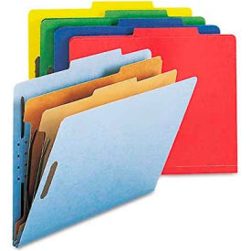 Pressboard Classification Folders, Letter, Six-Section, Assorted, 10/Box