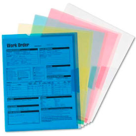 Project Jackets, Letter size, Poly material, Clear/Translucent with Blue/Green/Yellow/Red colors, 5/Pack