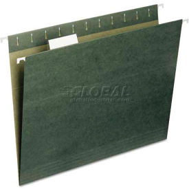 Recycled Hanging File Folders, 1/5 Tab, 11 Point Stock, Letter, Green, 25/Box