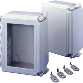 Type 4 Enclosure W/Hinged Window Cover, 14" x 12" x 8", Fiberglass