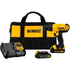 DeWALT MAX Cordless Drill / Driver Kit 1/2", (2) 20V Bat, 1.3Ah Charger & Contractor Bag